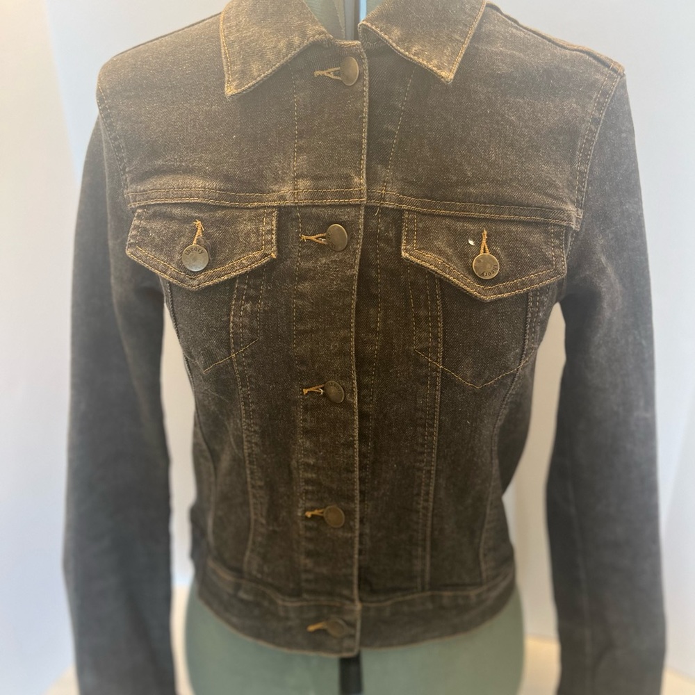 Theory Black Denim Jean Jacket
